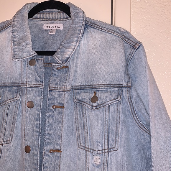 The Rail Jackets & Coats Mens Distressed Denim Jacket By The Rail